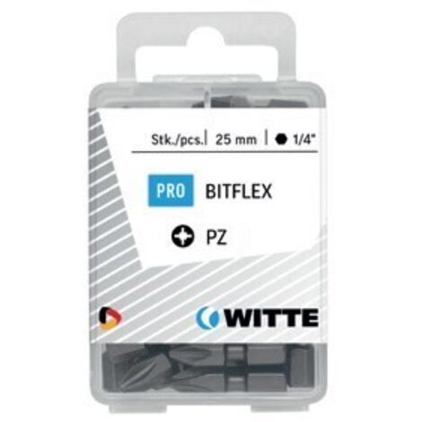 Juego de puntas WITTE PZ 2 BITFLEX Pozidriv PZ2 25 Unidades 25 Piezas (1/2)
