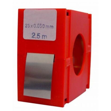 vogel-463500-rollo fleje calibrado 2.5 m x 25 mm inox (espesor 0,5 mm)