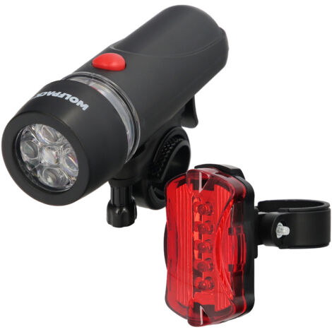 kit luces led delantera y trasera para bicicleta / patinete. funcionamiento a pilas. (1/5)