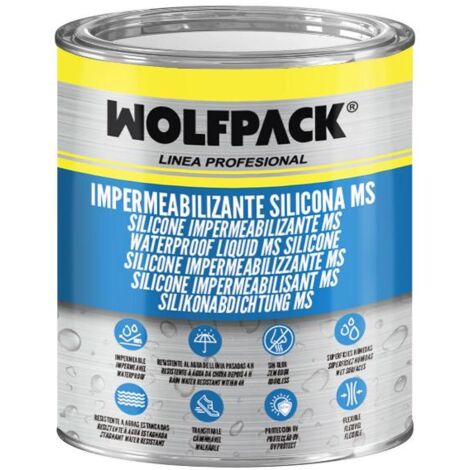 WOLFPACK LINEA PROFESIONAL Impermeabilizante Silicona Ms Polymer Blanco 1 Kg. Silicona Liquida, Revestimiento Acrilico, Impermeabilizante, Pintura Acrilica (1/5)