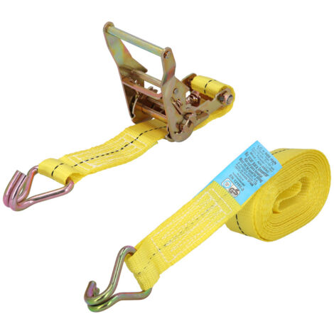 WOLFPACK LINEA PROFESIONAL Cinta De Amarre con Ratchet 6 Metros x 38 mm. Trinquete Metalico Automatico, Cincha, Eslinga Mercancia, Correa Sujeción