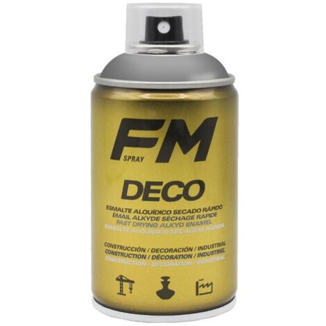 FM pintura spray deco plata rica bote , Pintura en spray Deco plata FM Pintura alquídica de secado rápido indicada tanto para bricolaje, industria, construcción, como para pequ (1/2)