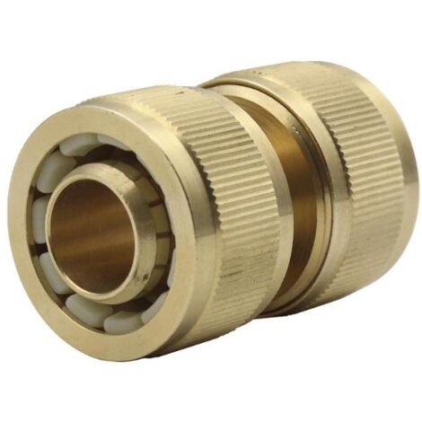 MT union manguera-manguera 19mm laton , Unión de manguera a manguera 19 mm MT Fabricado en latón con moleteado exterior según la normativa DIN 82 y con anillo de presión de col (1/2)