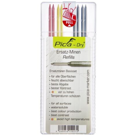 PICA pica-4032-estuche con 10 minas dry (amarillo) , pica-4032-estuche con 10 minas dry (amarillo)