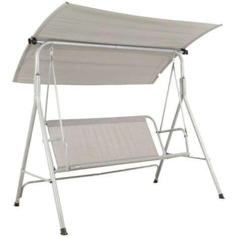 PROGARDEN balancin plegable gris metal txt , Balancin plegable gris metal txt Este elegante mueble esta hecho de acero y poliester, y forma un zona de ocio perfecta para tu fam (1/5)