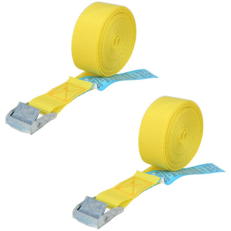 WOLFPACK LINEA PROFESIONAL Cinta De Amarre con Trinquete 4,5 Metros x 25 mm.(2 Unidades) Trinquete Metalico Automatico, Cincha, Eslinga, Correa Sujeción