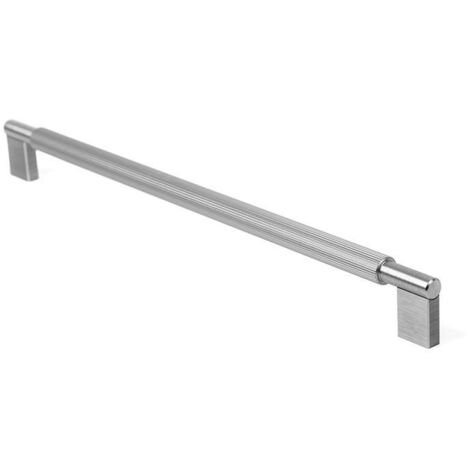 tirador aluminio modelo arpa acabados efecto inox, laton cepillado, negro cepillado acabado efecto inox dist. agujero dist. 320mm.