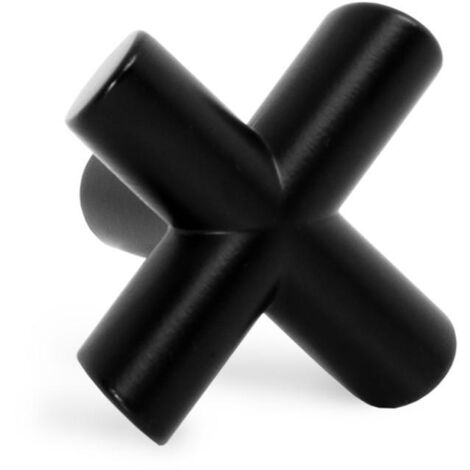 pomo zamak equis 40x40 acabado cromo, latonado, negro, blanco mate, negro mate, cobre acabado negro mate