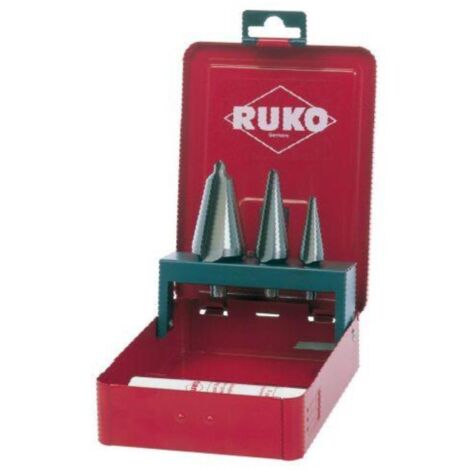 RUKO 101020E JUEGO 3 BROCAS CÓNICAS HSS-E CO 5 + PASTA DE CORTE 30 G