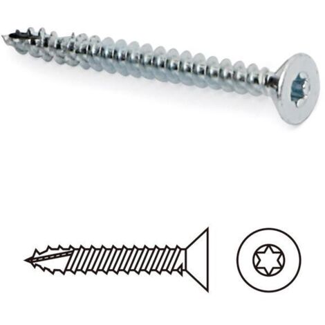 tornillo rosca madera . acero. zincado. rosca madera. torx. diámetro largo 50nm diámetro 4mm ( color:000000 500) (1/2)