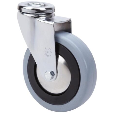 rueda giratora agujero m12 20a200cp-pgab poliamix-goma gris eje bolas (1/2)