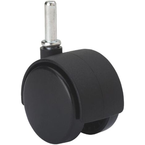 rueda giratora espiga lisa m8x26 420-050-10 nylon negro eje liso