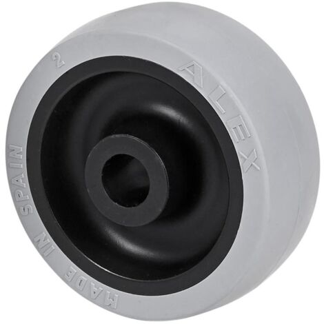 RUEDAS ALEX rueda pgi40-8-19 nucleo poliamix y banda goma gris eje liso