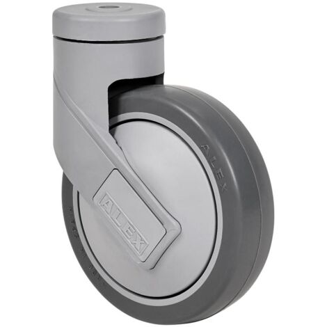 rueda giratora agujero m12 21hc125cp-pgaisb goma gris eje bolas (1/2)