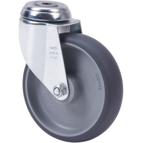 rueda giratora agujero m10 20bha100-pgzn poliamix-goma gris inyect.eje liso (1/2)