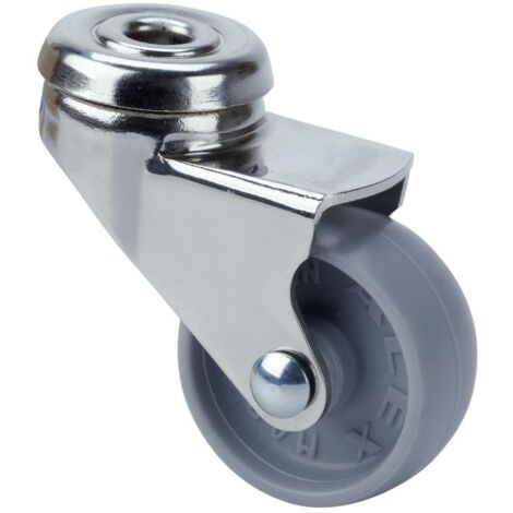 rueda giratora agujero m8 niquel.21bdr40-bp plastico gris eje liso