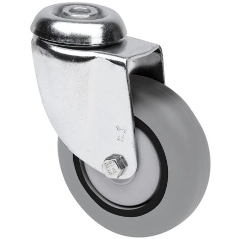 rueda giratora agujero m10 20bh80cp-pgisb poliamix-goma gris eje bolas (1/3)