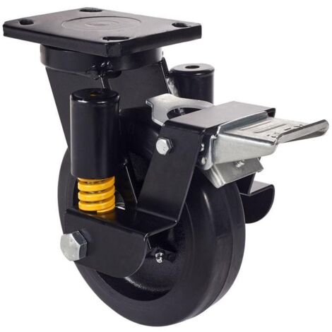 rueda giratora placa fr.10hlsefn150-hgb suspension goma negra natural bolas (1/2)