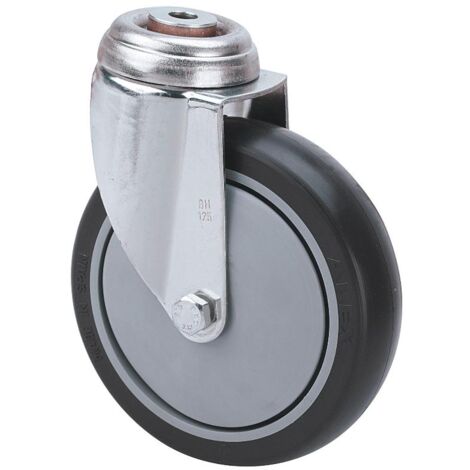 rueda giratora agujero m10 20bha100cp-pgaisb goma gris eje bolas (1/2)