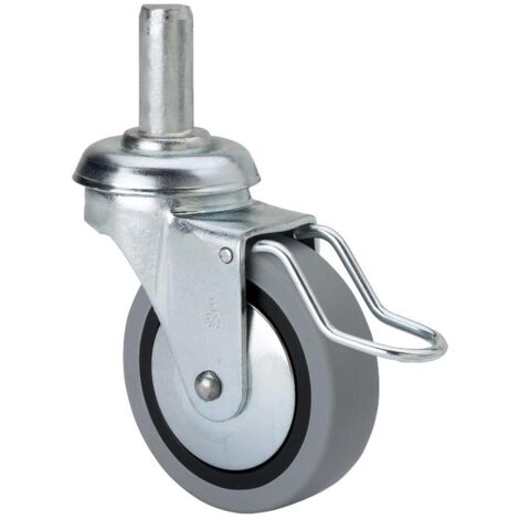 rueda giratora espiga lisa m12x29 freno varil.33bsrfv60cp-pgi goma gris liso