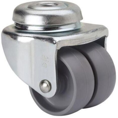 rueda giratora agujero m10 21ibs50-bp plastico gris (doble) eje liso