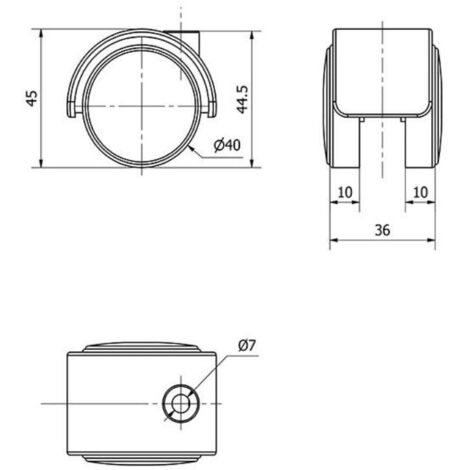 RUEDAS ALEX cuerpo dk40 poliamix negro agujero 7 (estufas) , Descripción
Ruedas de poliamida negra especialmente indicada para soportar cargas hasta 60 Kg.
Se aplica en expositores, muebles, equipos d