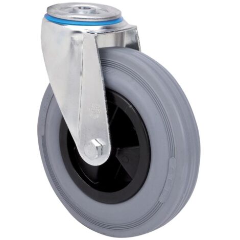 rueda giratora agujero m12 20zv160cp-psb poliamix-goma gris eje bolas (1/2)