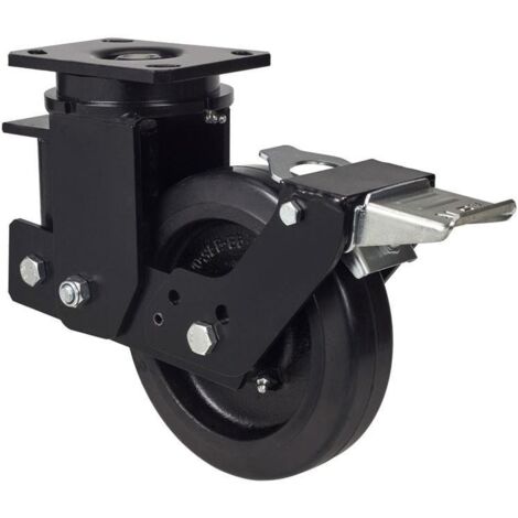 rueda giratora placa fr.10hlsbfn200-hgb suspension goma negra natural bolas (1/2)