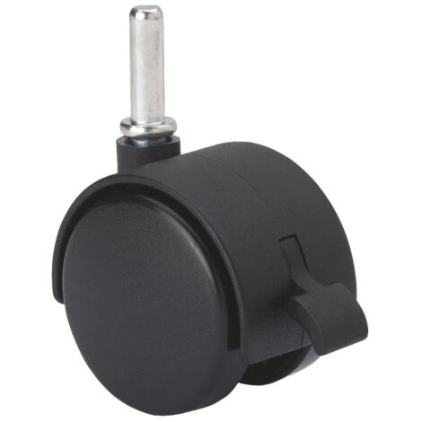 rueda giratora espiga lisa m8x26 freno 420-050-14 nylon negro eje liso