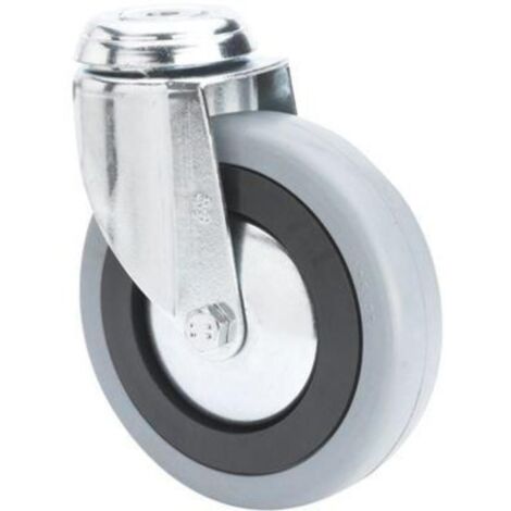 rueda giratora agujero m10 20bha125cp-pgasb poliamix-goma gris eje bolas (1/2)