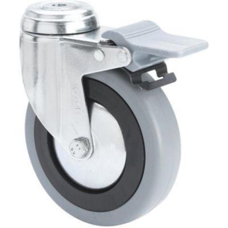 rueda giratora agujero m12 freno 20bhafd125cp-pgasb poliamix-goma gris bolas (1/2)