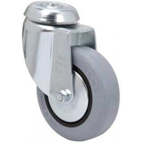 rueda giratora agujero m10 20bh60cp-pgia poliamix-goma gris eje liso (1/4)