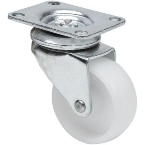 RUEDAS ALEX rueda giratora placa 10zr40-bp plastico blanco eje liso