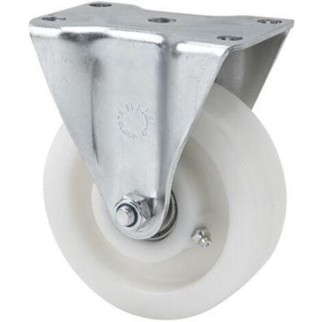 RUEDAS ALEX rueda fija 17-61-50-ft nylon blanco extrafuerte eje liso (1/2)