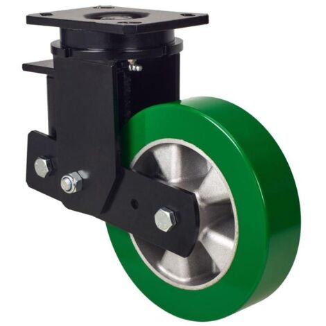 rueda giratora placa 10hlsb200-augb suspension aluminio-poliur.verde bolas (1/2)