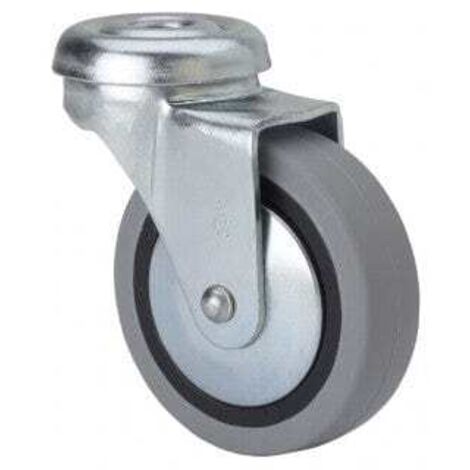 rueda giratora agujero m10 21bsr60cp-pgi poliamix-goma gris eje liso