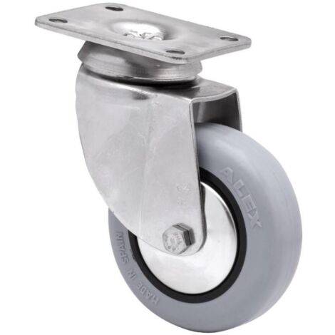 rueda giratora placa inox.10bhi60cp-pgia poliamix-goma gris eje liso (1/2)