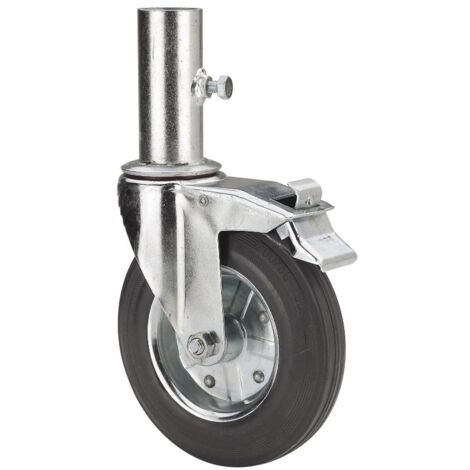 rueda giratora andamio eur.freno 201-200-9 metalico-goma negra rodillos