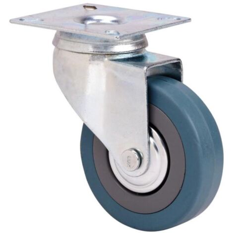 rueda giratora placa 310-100-1 cp poliamix-goma gris eje liso (1/2)