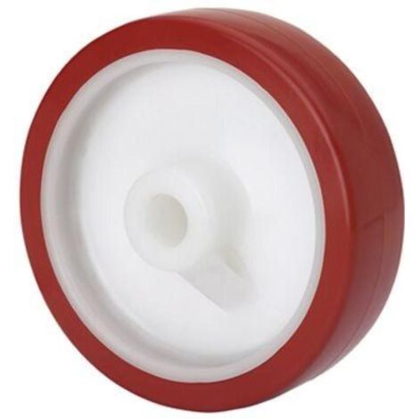 rueda pol125-12-40 nucleo poliamix blanco y banda poliur.marron liso