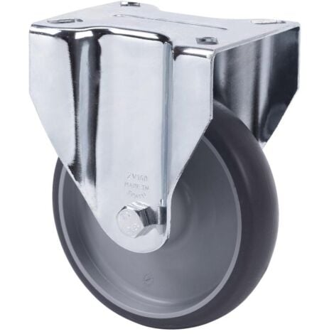 RUEDAS ALEX rueda fija  17zv125-pgzn poliamix-goma gris inyect.eje liso