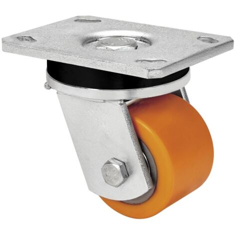 rueda giratora placa 10slr80-vnb hierro-poliur.vulcanizado naranja bolas (1/3)