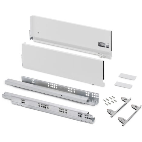 emuca cajón exterior vertex con regulación 3d de altura 178mm, 60kg, profundidad 500mm, acero, pintado blanco (1/5)