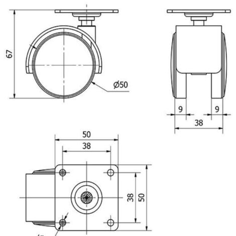 RUEDAS ALEX rueda giratora placa 10dk50 poliamix latonado , Descripción
Ruedas color cromado especialmente indicadas para soportar cargas hasta 50 Kg.
Se aplica en expositores, muebles, equipos de bel
