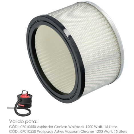 filtro para aspirador de cenizas aspirador cenizas wolfpack 1200 watt. 15 litros (codigo 07010550)
