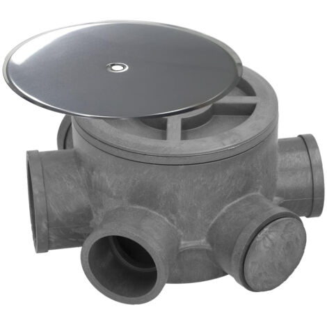 ABRISA Bote Sifónico PVC Tuberias Ø 110 mm. Salidas Ø 50 y 40 mm. Altura 90 mm.