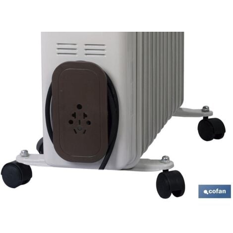 radiador de aceite con termostato regulable 11 elementos 2500 w