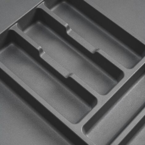 emuca cubertero optima para cajón universal, módulo 600mm, plástico, gris antracita