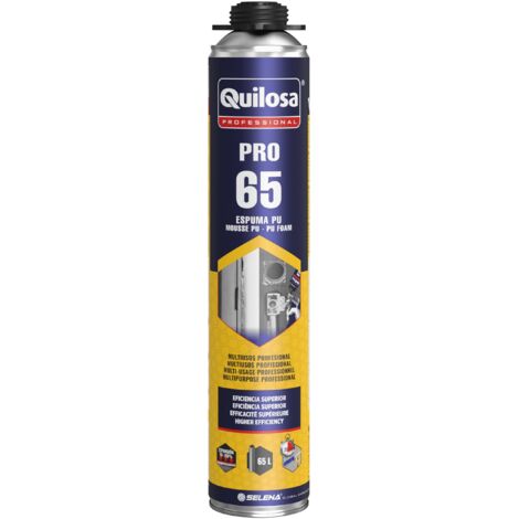 QUILOSA espuma pu pro 65 amarillo 750 ml pistola 10051338 , espuma pu pro 65 amarillo 750 ml pistola 10051338