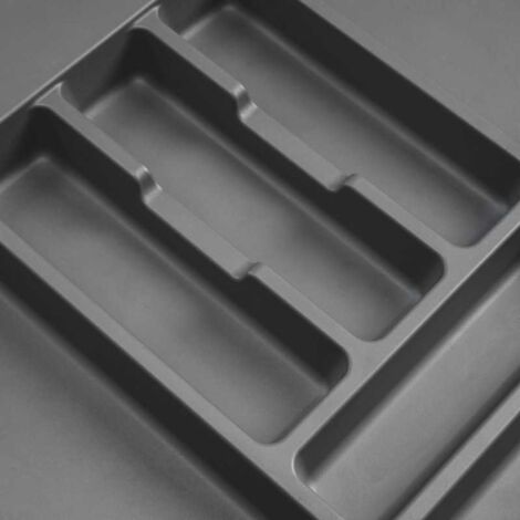 Organizador de cubiertos moderno gris antracita Emuca con 12 compartimentos